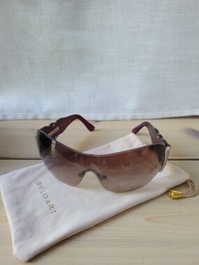 Bvlgari Brown Gradient Shield Sunglasses